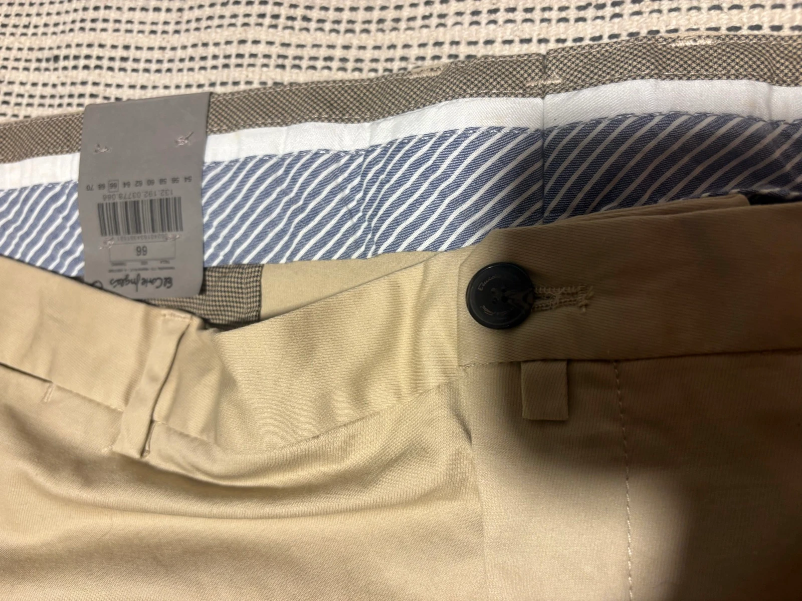 Pantalón chino beige Emidio Tucci El Corte Inglés t66 regular fit beige trousers chino – photo 4